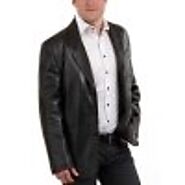Best Genuine Real Lambskin Black Leather Blazer Coat for Men