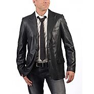 Men's Genuine Lambskin Leather Blazer