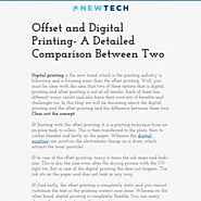 Offset and Digital Printing- A Detailed Comparison Between Two