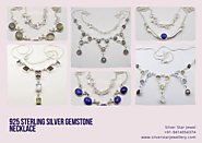 925 Sterling Silver Gemstone Necklace