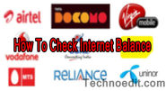 How To Check Internet Balance in Airtel/BSNL/Vodafone/Aircel/idea