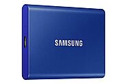 SAMSUNG T7 Portable SSD 500GB - Up to 1050MB/s - USB 3.2 External Solid State Drive, Blue (MU-PC500H/AM)