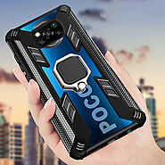 Bakeey for poco x3 pro nfc case armor shockproof magnetic with 360 rotation finger ring holder