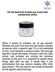 Try the best anti-wrinkle eye cream that wonderfully works
