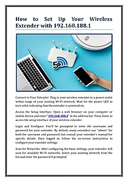 How to Set Up Your Wireless Extender with 192.168.188.1