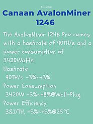 Canaan AvalonMiner 1246 (Bitcoin Miner)