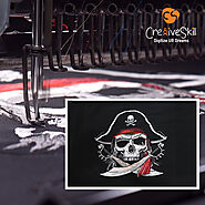 Pirate Skull Machine Embroidery Design Stitching With ZSK Spritn 7