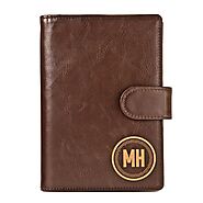 Personalized Leather Pocket Journal - Circle | Swanky Badger