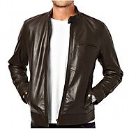 Branded Pure Lambskin Dark Brown Leather Jacket for Mens