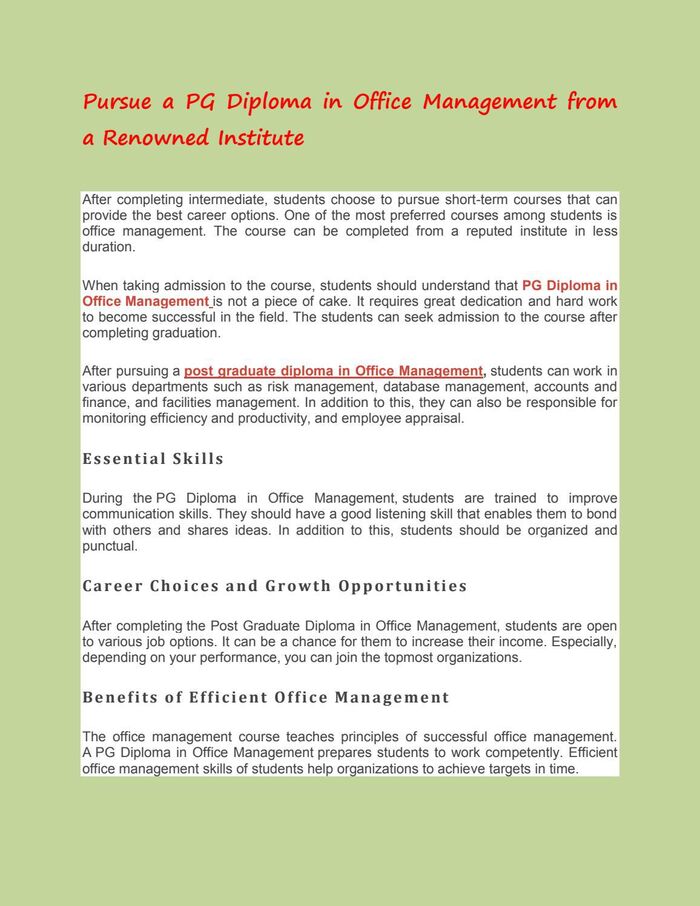 Diploma in management studies | A Listly List