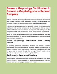 Pursue a Graphology Certification to Become a Graphologist at a Reputed Company