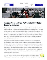 How to Uninstall (1-888-315-5450) 360 Total Security Antivirus? | Uninstall 360 Total Security