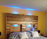 Pallet Headboard With Lights