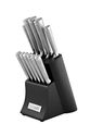PureLife Ragalta PLKS 2200 Series 12-Piece Forged High Carbon Stainless Steel Cutlery Set with Block, Black