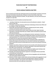 [PDF] Kerala Lockdown New Guidelines April 2021 PDF Download – PDFfile