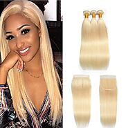 10a grade 100% human hair #613&1B/#613 closures - Merch Girl Goods