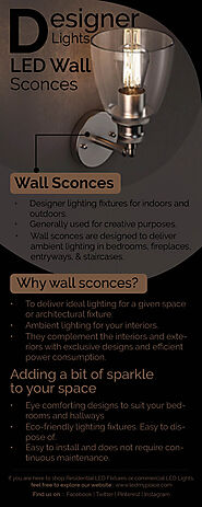 Designer lights LED wall sconces.
