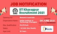 Website at https://ekeeda.com/blog/iit-kharagpur-recruitment-2021-opening-for-research-associate-post