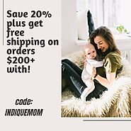 Save 20% plus get free shipping on orders $200+ with code indiquemom
