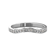 0.21 Carat Classic Curved Diamond Wedding Ring In 14k White Gold
