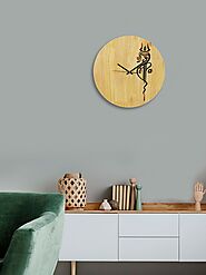 "MaaPaa" Solid Wood Resin Wall Clock