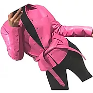 Women's Marvelous Design Outwear Real Lambskin Pink Leather Top