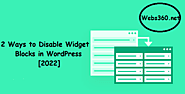 2 Ways to Disable Widget Blocks in WordPress [2022] - Webs360
