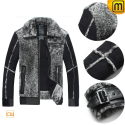 Grey Fur Leather Jacket for Men CW868003