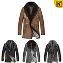 Mens Leather Fur Coat CW141473