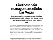 Find Best Pain Management Clinics Las Vegas