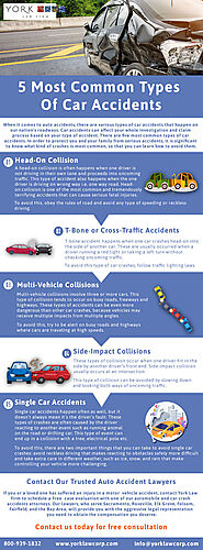 5 MOST COMMON  TYPES OF CAR ACCIDENTS - Sacramento Auto Accident Lawyer - York Law Firm USA