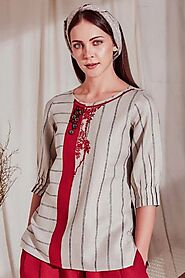 Buy The Cardinal Top - Linen Top for Women Online at the correct price in India - Yellwithus