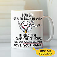 Dear Dad Of All The Balls From Your Swimming Champion Personalized Mug