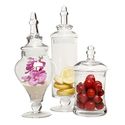 Designer Clear Glass Apothecary Jars (3 Piece Set) Decorative Weddings Candy Buffet - MyGift®