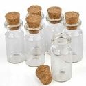 Package of 24 Small Mini Glass Jars with Cork Stoppers - Size: 1-1/2" Tall X 3/4 Inches Diameter