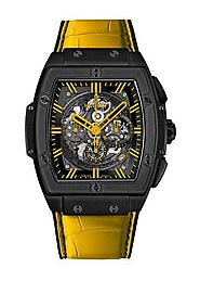 601.CY.0190.LR Replica Hublot Spirit Of Big Bang All Black Yellow Alligator Leather Watch