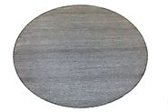 Buy 8 ft. Round & Square Casual Rugs Lt.Blue / Grey Fine Hand Knotted Wool & Viscose Area Rug - MR024925 | Monarch Rugs