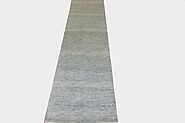 Buy 12 ft. Runner Casual Rugs Grey / Ivory Fine Hand Knotted Wool & Viscose Area Rug - MR024922 | Monarch Rugs