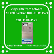 Difference between 50 lph ro plant, 100 lph ro plant and 250 lph ro plant