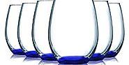Cobalt Blue Stemless Wine Glasses