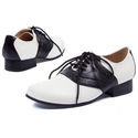 ELLIE 105-SADDLE 1" Heel Women Saddle Shoe Lace Up Oxford 50's Costume Shoes