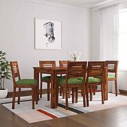 Buy Sheesham Wood 6 Seater Dining Table Set Online