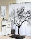 Black Tree Shower Curtain