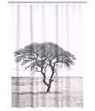 Water Repellent Fabric Shower Curtain Tree Print Black and White Tree Shower Curtain