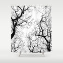 Black and white tree top silhouettes... Shower Curtain by Belkat