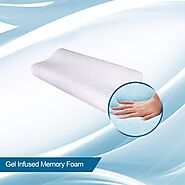 Premium Gel Infused Thick Memory Foam Pillow for Neck Pain- 23"x13.5"x4.5", Standard White Fabric