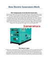 How Electric Generators Work