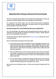 Edulyte - Global Benefits of being a Chartered Financial Analyst