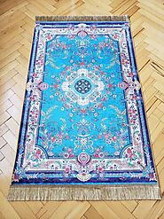 Beautiful Royal Blue Muslim Prayer Mat in uk