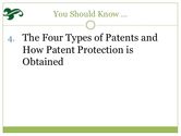 LEARN ABOUT THE FOUR TYPES OF PATENTS THAT PROTECT INTELLECTUAL PROPERTY